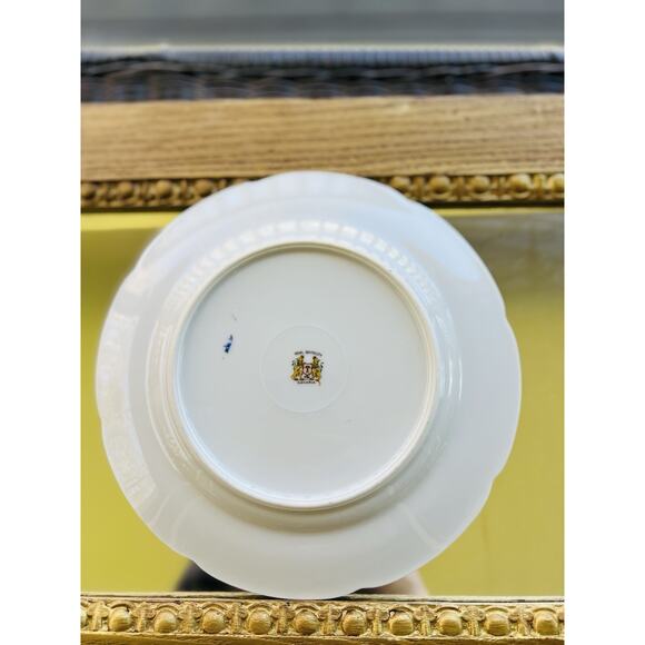 Royal Bayreuth Rosalind Aqua - Gilt Scrolls, Floral (c.1946–1949) Salad Plate 8” - Picture 10 of 11